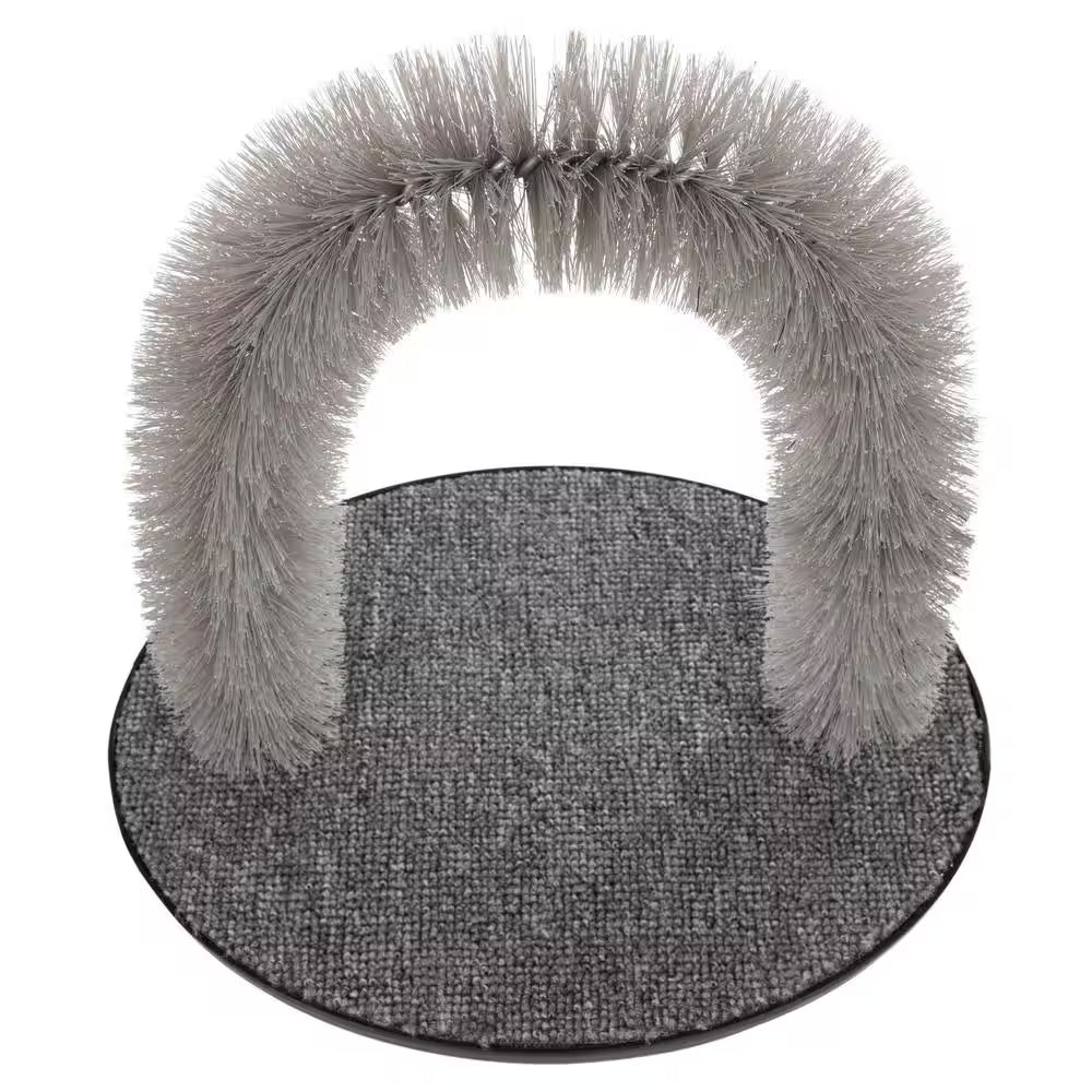 Cat Massager and Self Grooming Arch, Bristle Ring Brush, Carpet Base Scratcher, Cat Self Groomer